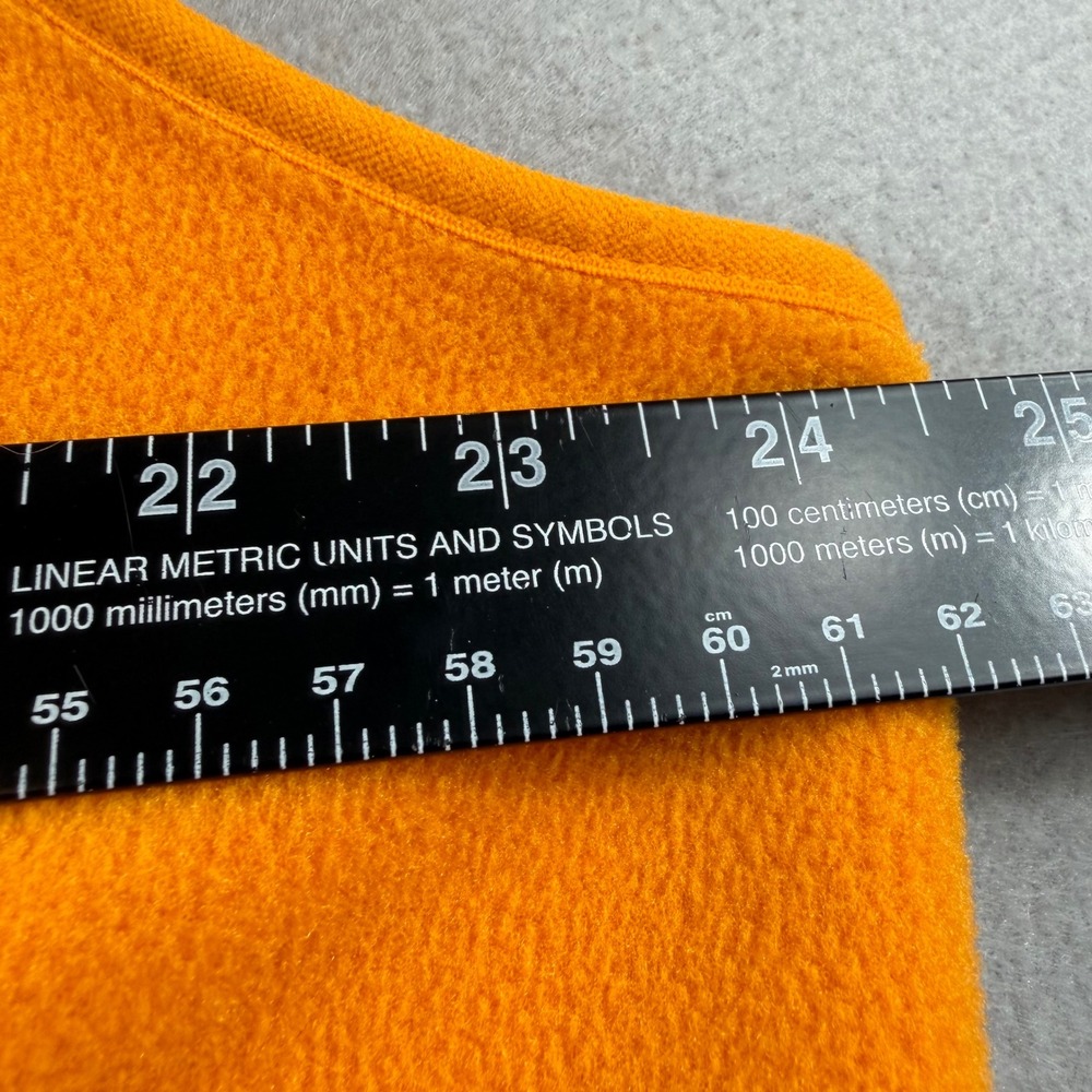 LL Bean Mens Polartec Fleece Vest XL Orange Full Zip Sleeveless Jacket 284628 - Picture 4 of 7